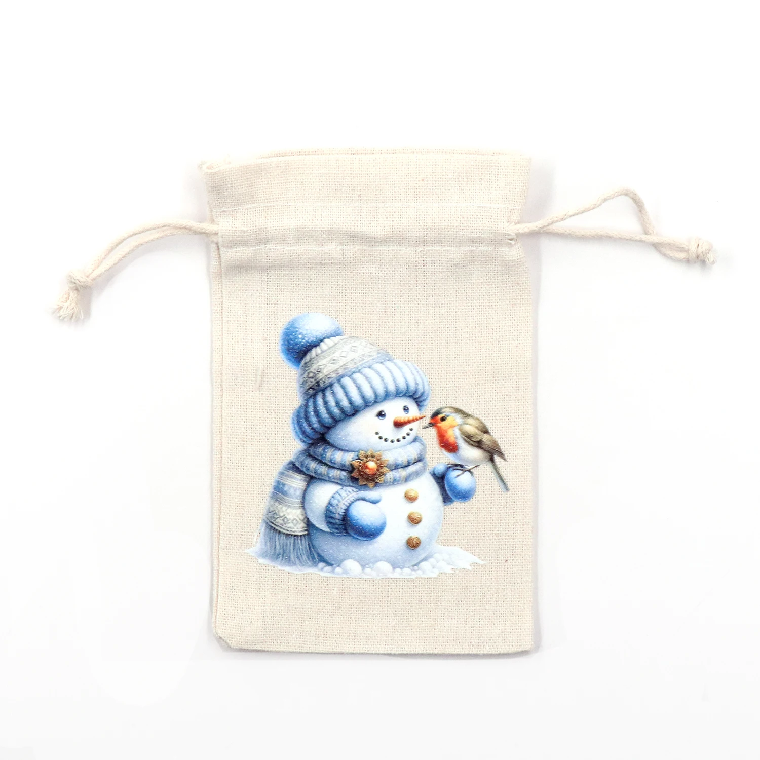 Хлопковая сумка на шнурке HT112 для рождественских украшений и подарков вечеринок сублимационный Рождественский мешок