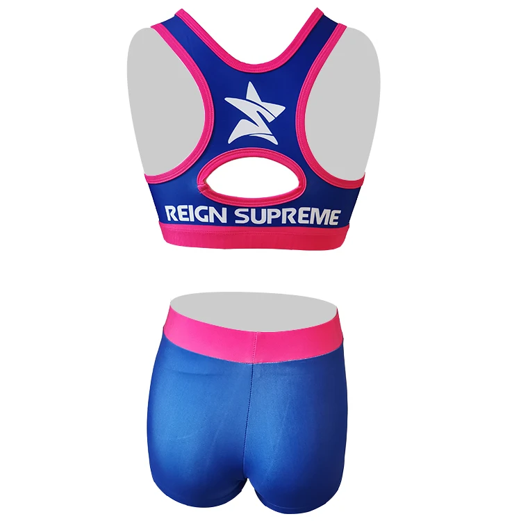 Manufacturer Supply Sublimated Printing Design Your Own Cheerleading Dance Costumes Practice Wear Uniform