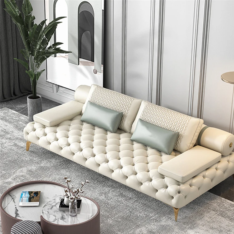 Funiture living room sofas,artistic leather sofa set,Luxury Modern leather Sofa set