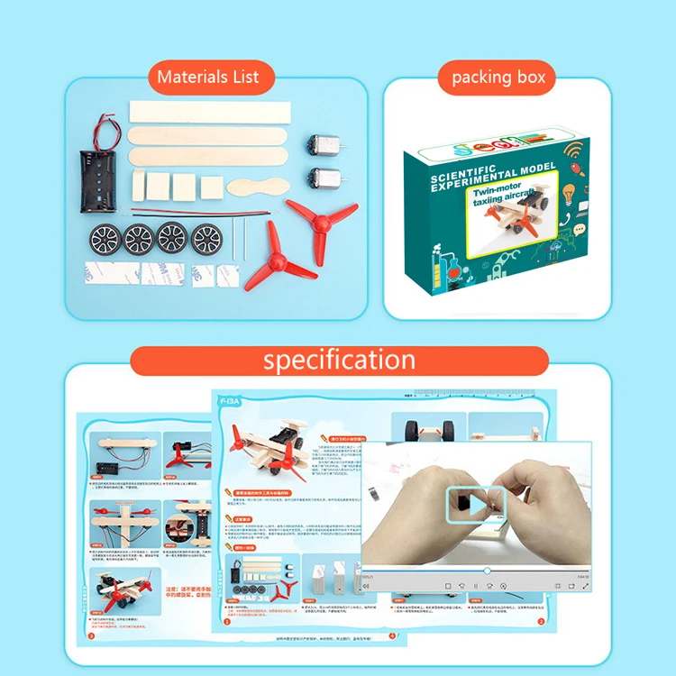 2024 Diy  Stem Novelty  Popular Kids Air Plane Airplane Toy Aeroplane Wood Educational Toys