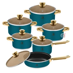 Realwin Wholesale Customization 12Pcs Non-stick Cook Ware Pots And Pans Sets Stainless Steel Cookware