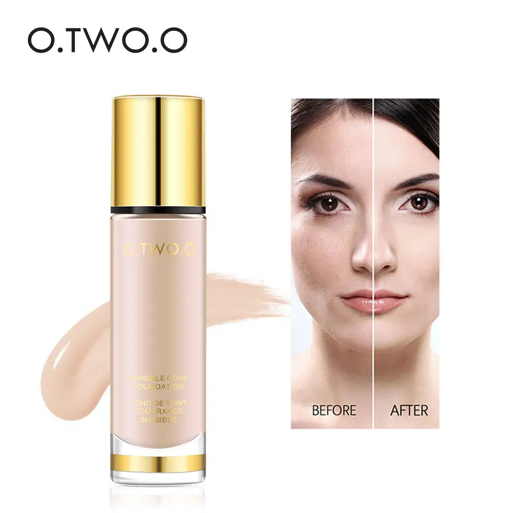O.TWO.O Liquid Foundation Oil Control Foundation Base Full Coverage Waterproof Foundation Cream Color Changing