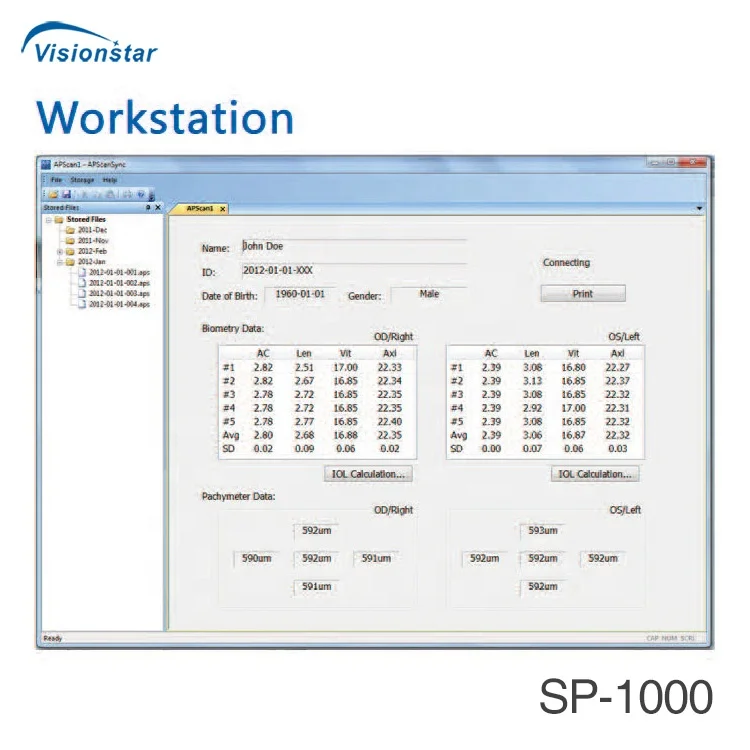 Top Quality SP-1000P Ophthalmic Ultrasonic Pachymeter