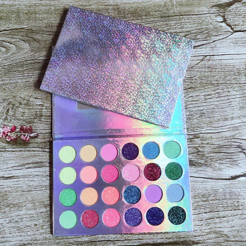 
OEM Hot Sale Cosmetics Wholesale 24-color Halloween Luminous Eyeshadow palette Sequins Matte Private Label Eye Shadow 