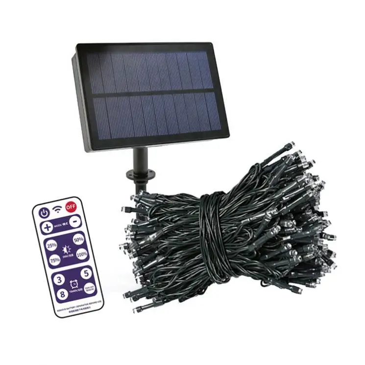 Remote Control Solar Battery Powered Multicolor Wedding Party Holiday Decoration Solar String Light LED Outdoor