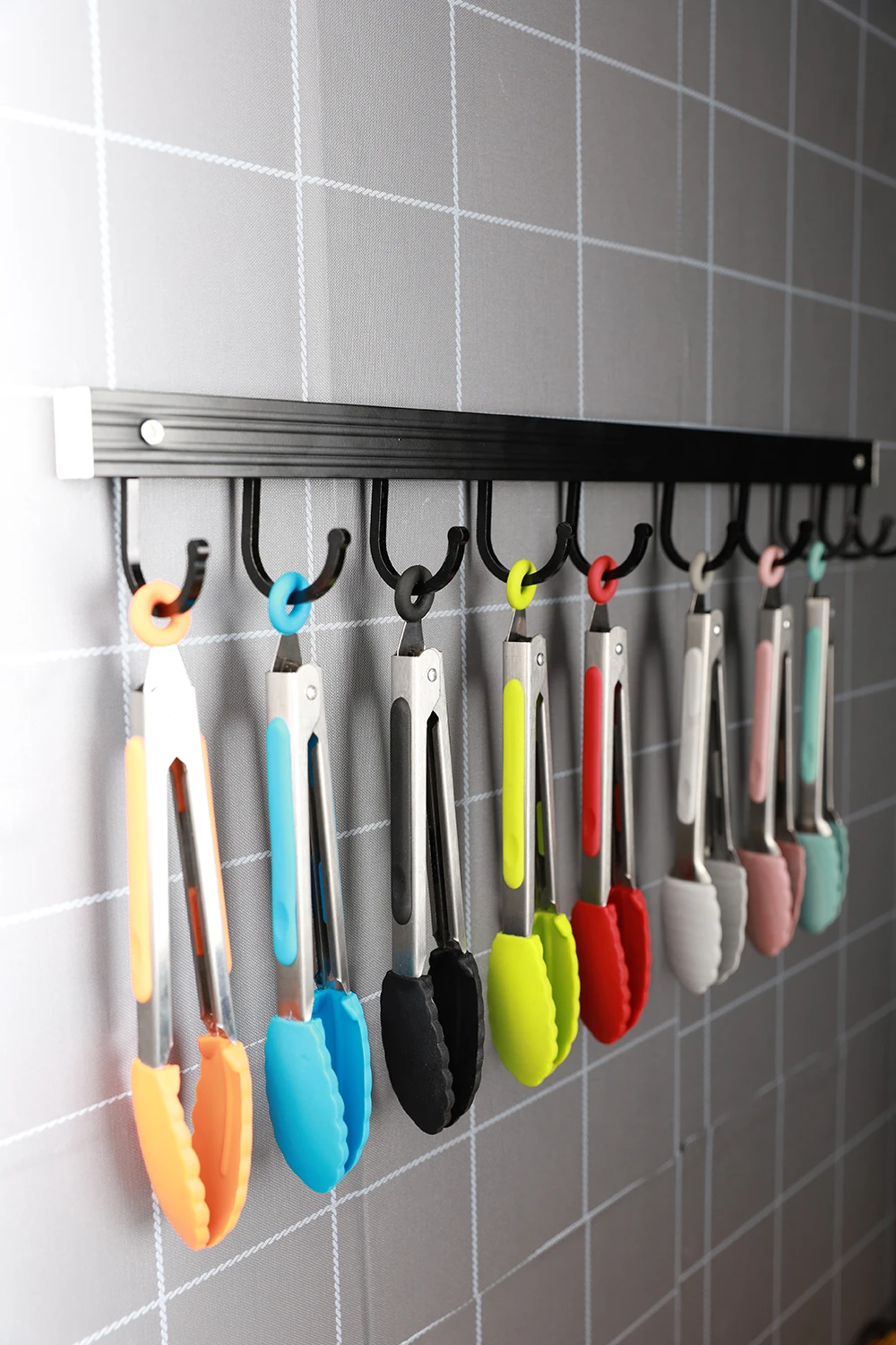 
Children mini size anti-scald clips 7inch Red 0.6mm thickness Silicone Food tongs 