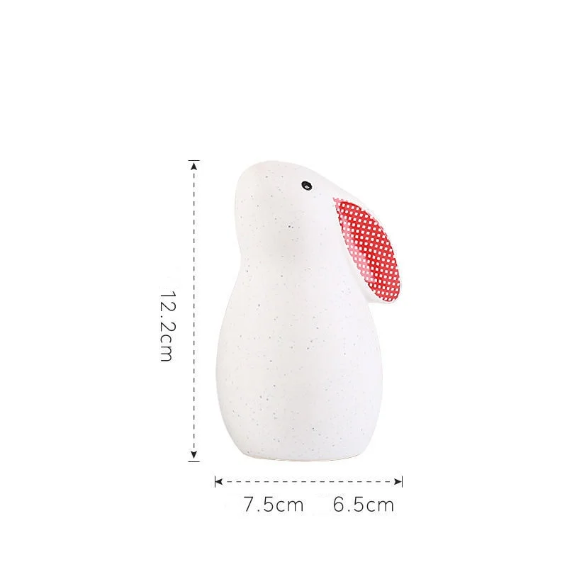 Modern Nordic Style Ins Ceramic Desktop Decorations Soft Cute Rabbit Small Ornaments Mori Art Still Life Pattern