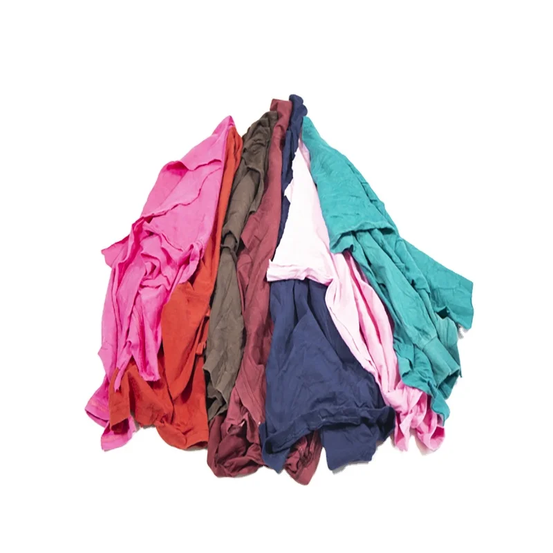 Premium Quality Wholesale Used Mixed Color Cotton T-shirt Rags 100% Cotton High-grade machine Wiping Rags