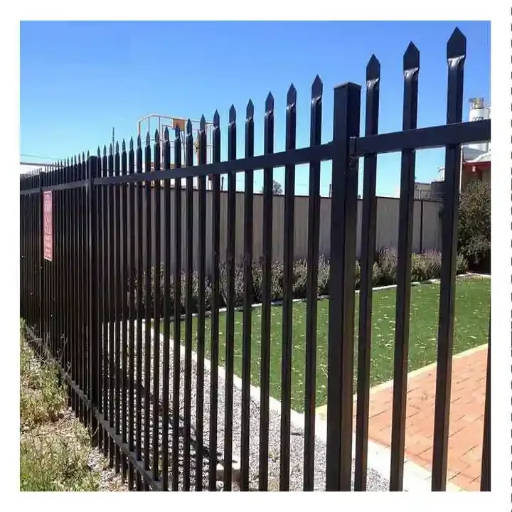 High Quality Modern Design Aluminum and Steel Fence Welded Picket Finials Aluminum Fence Panels with Black Powder Coated