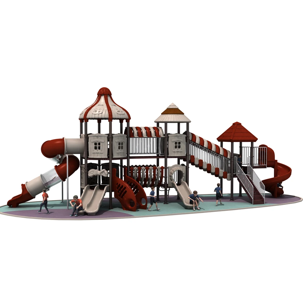 Commercial outdoor kids plastic swing and slide set playground outdoor   kids