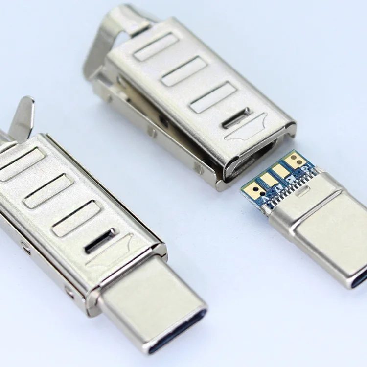 
Usb Type A Shell Conector Gold Plated Metal Lightning Usbc 4 Pin Welding Type-c 4Pin Solder Male DIY 2.0 Usb C Connector Housing 