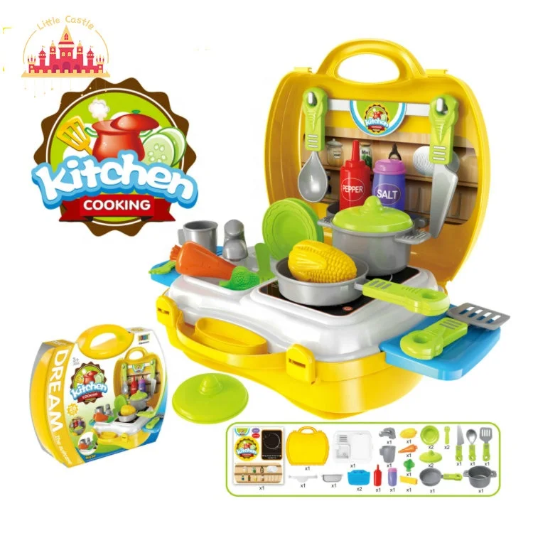 Mini Cooking Toys Kids Plastic Kitchen Set Toy with Accessories for Preschool SL10D018