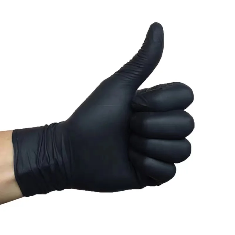 Factory hotsale Latex free  Breathable and good Elasticticy Black Nitrile Gloves