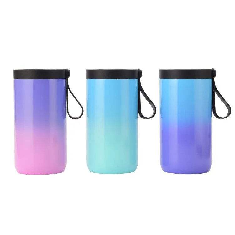 12 унций 350 мл сублимационные чернила с двойной стенкой из нержавеющей стали изолятор Жесткий Чехол для задней панели с блестками пивная банка формы кулер держатель для бутылки для детей возрастом от 12 унций