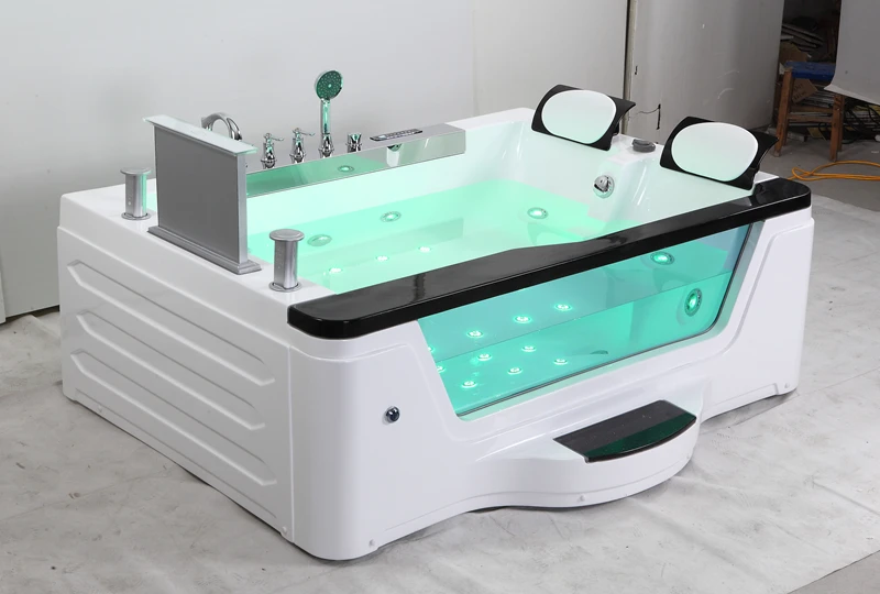 rectangular water jet custom fiberglass tub extra large bathtubs two person massage whirlpool bathtub with tv