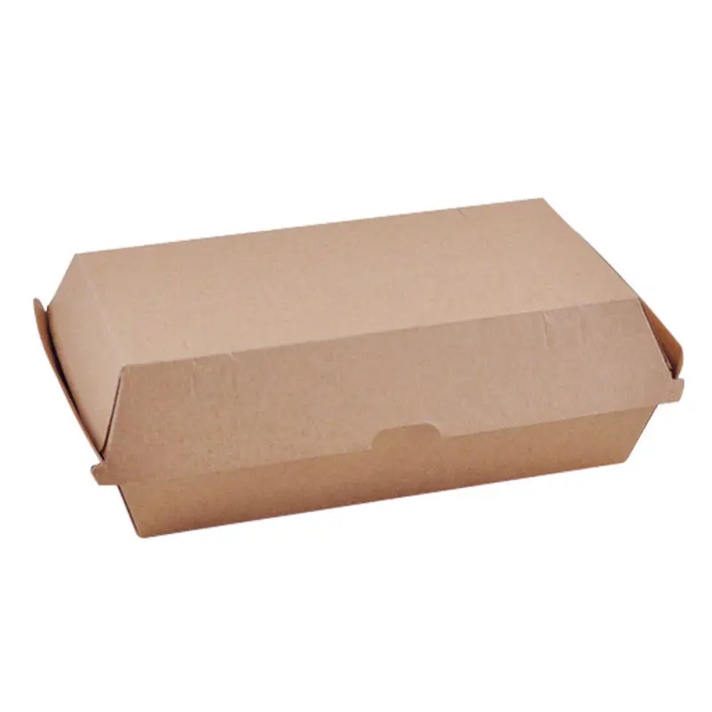 Biodegradable F Flute Burger Box Tray Plain Virgin Kraft Strong Corrugated Snack Box regular family Dinner Box