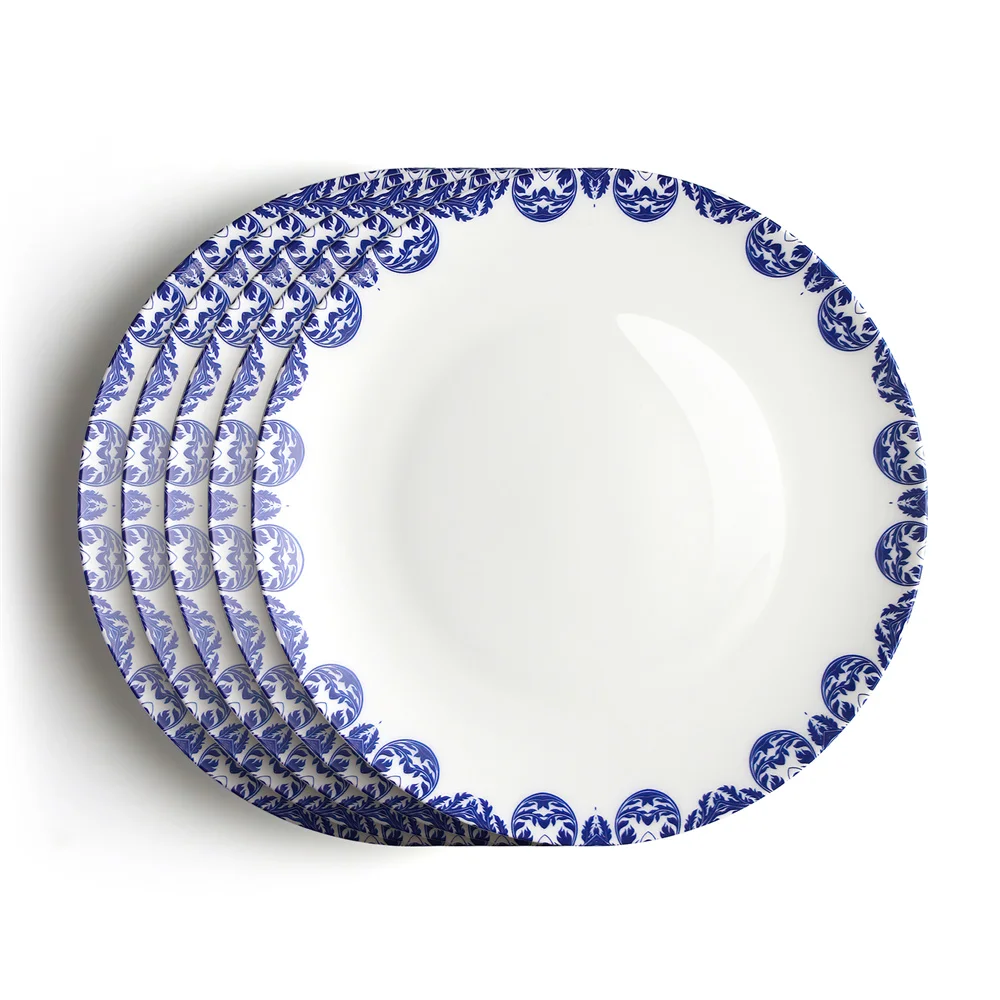 AOOSY Blue and White Floral Salad Plates for Wedding Party  Elegant Bone china Bread Plate