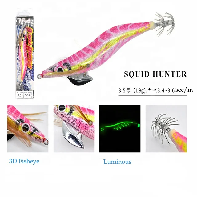 19g 13.5cm Night Fishing With Dead Simulation Shrimp Squid Hook Road Sub-bait Luminous Wood Shrimp
