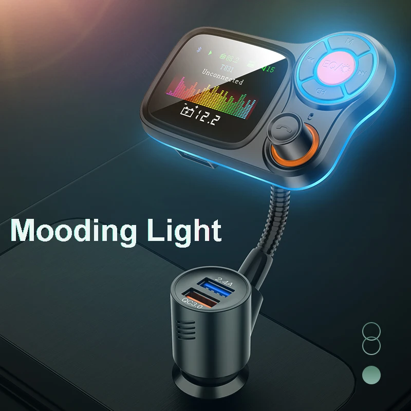 Car Mp3 Player BT Wireless Hands Free Car Kit FM Transmitter BT50.USB Charger LCD Monitor Car FM Modulator