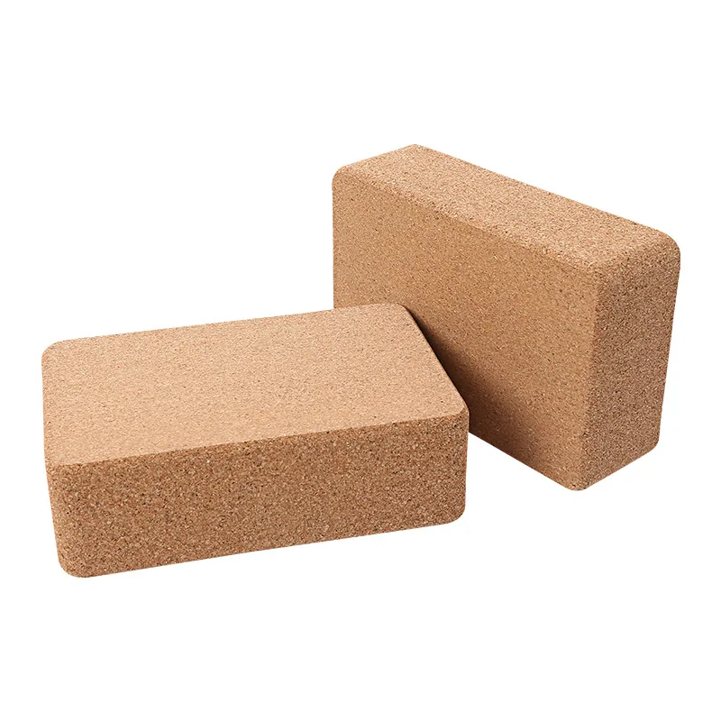 Custom Logo High Quality Natural Eco-friendly  Durable 3*6*9 Inch Sports Fitness Cork Yoga Block  for Yoga Club