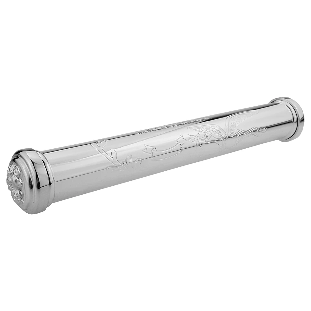 
wholesale custom sleek metal paper certificate scroll holders keepsake baby boys girls birth certificate tube holder 