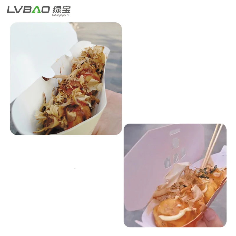 Disposable take out packaging to go japanese food takoyaki paper box