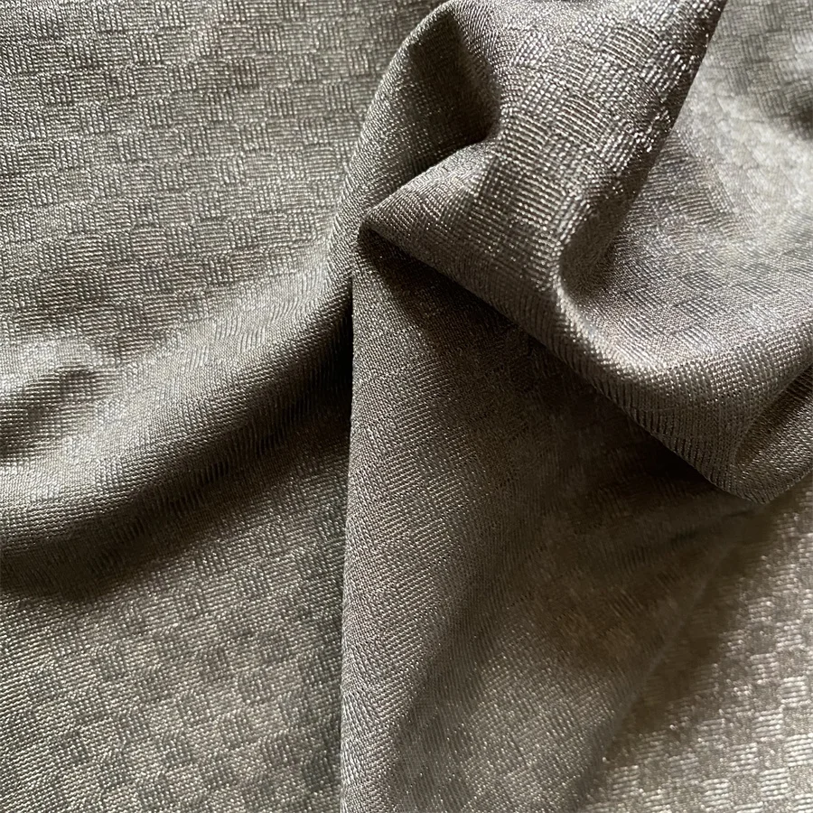 Silver Fiber Full Silver Weft Knitted Elastic Fabric Touch Screen Fabric