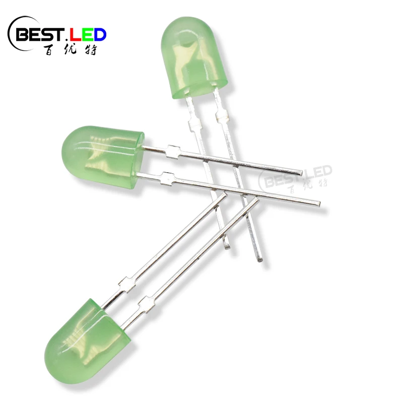 High Efficiency DIP LED with Stopper Super Bright 520nm 525nm Oval LED Green Diffused 546 5mm Oval LED Diode