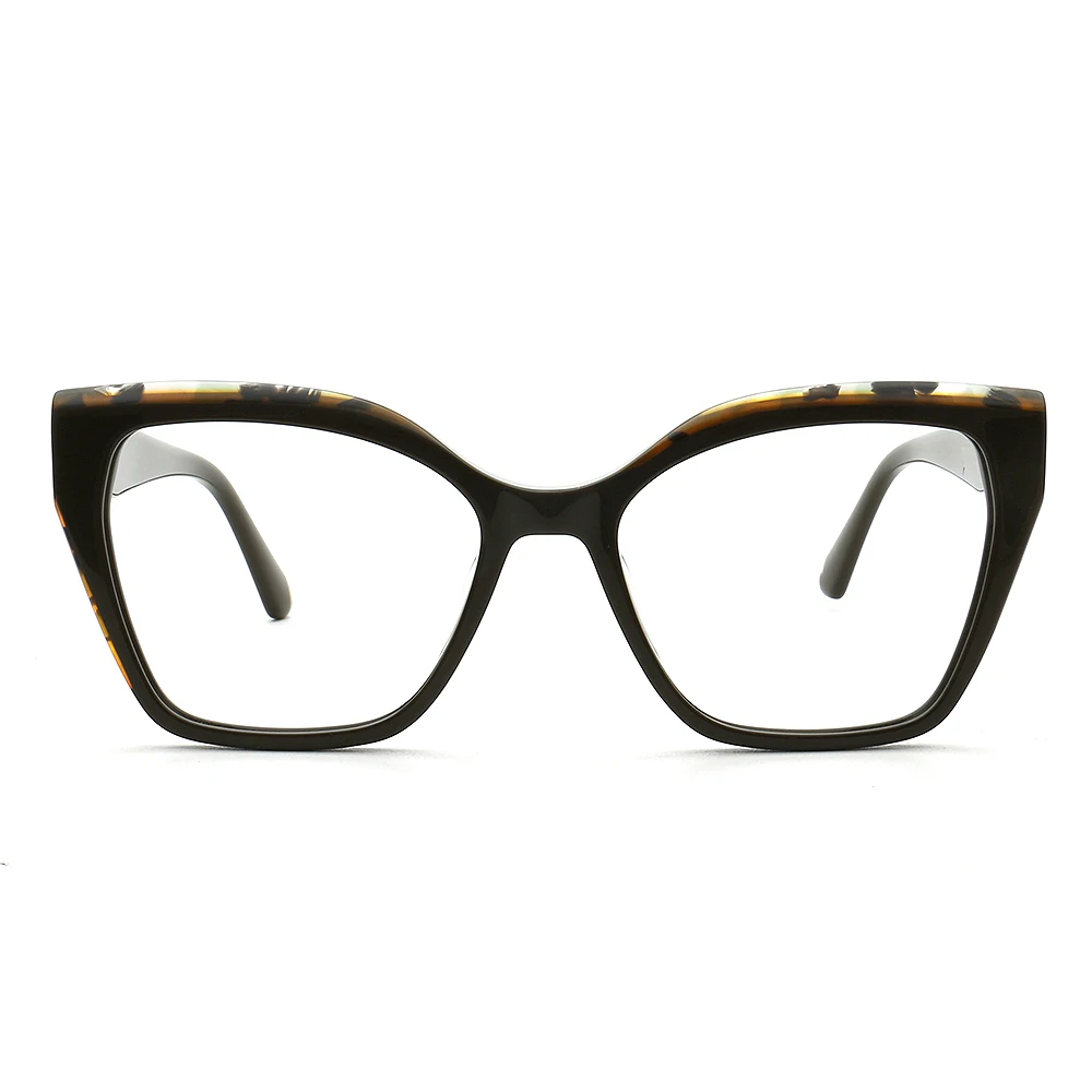 Cat73 The new hot mazzucchelli high quality luxury large frame color composition acetate cat frame glasses for women