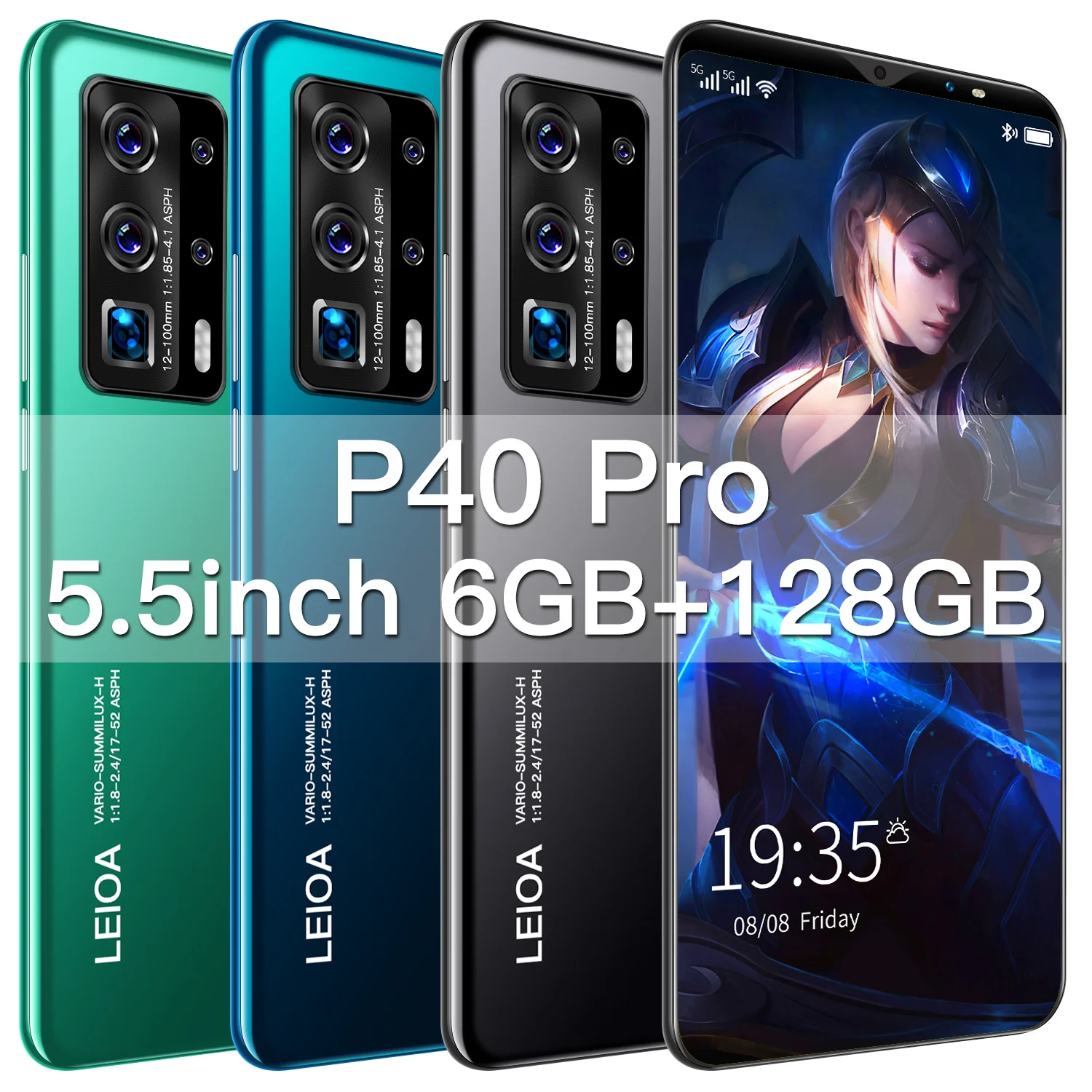 Лидер продаж на Amazon новые мобильные телефоны P40 Pro 6 ГБ + 128 Android 5 дюйма недорогие смартфоны по индивидуальному заказу сотовый