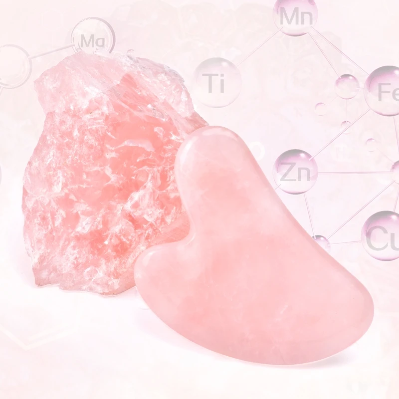 Wholesale Rose Quartz  Bulk Gua Sha Board Set  For Face Beauty Custom Private Label Packaging Box Thin Face Anti-Puff