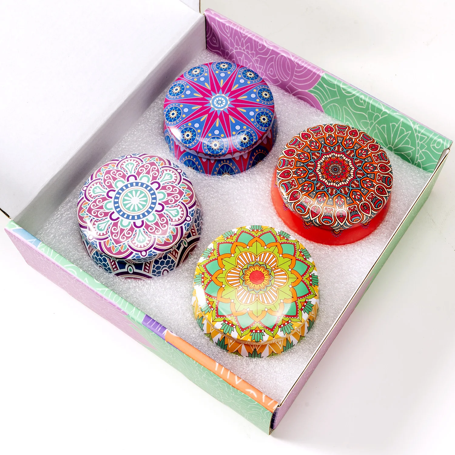 Wholesale Tin Candle Gift Set 4set Soy Wax Essential Oil Scented Candle Personalised Scented Candle Gifts