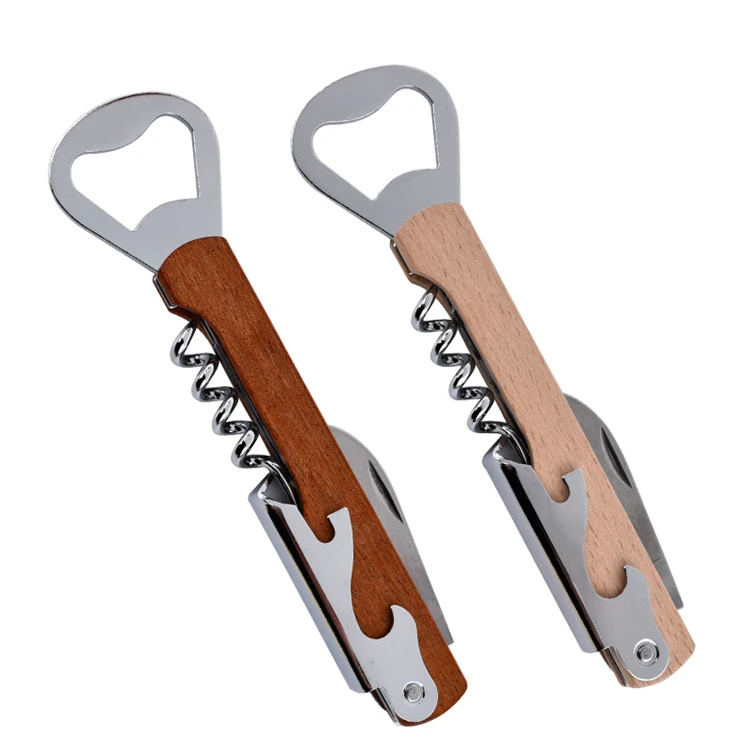 WELLFLYER BO-379 Fashion Hot Sale High Quality Wooden Handle Wine Bottle Opener Beer Wood Bottle Opener for Wedding and Party