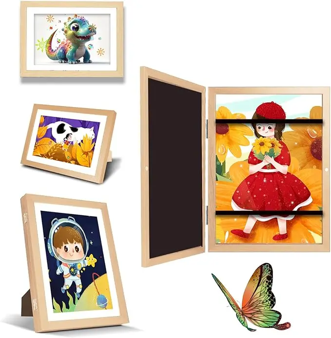 JUNJI Kids A4 дисплей с деревянной рамкой сменная картинка для детей