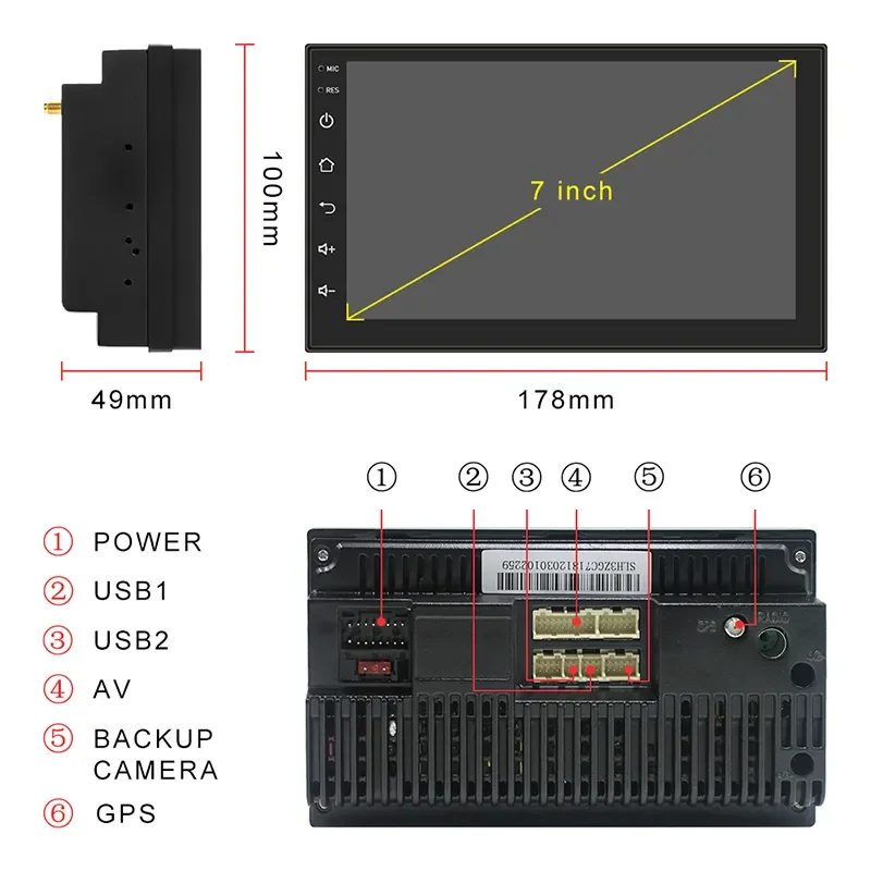 Top Sale Double 2din 7 Inch Car Radio Android With Gps Navigation Wifi For Universal Stereo Player Multimedia Video