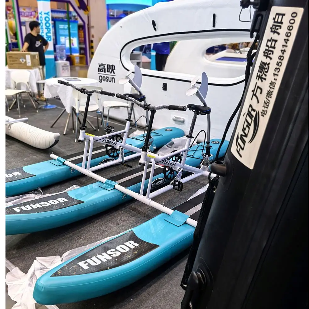 2-person surfboard 2024 New Style leisure water bike water bikes foot pedal boats floating for sale SUP aluminum water bike