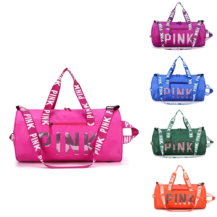 2021 Hot Selling Travelling Custom Duffle Bag For Girls Pink