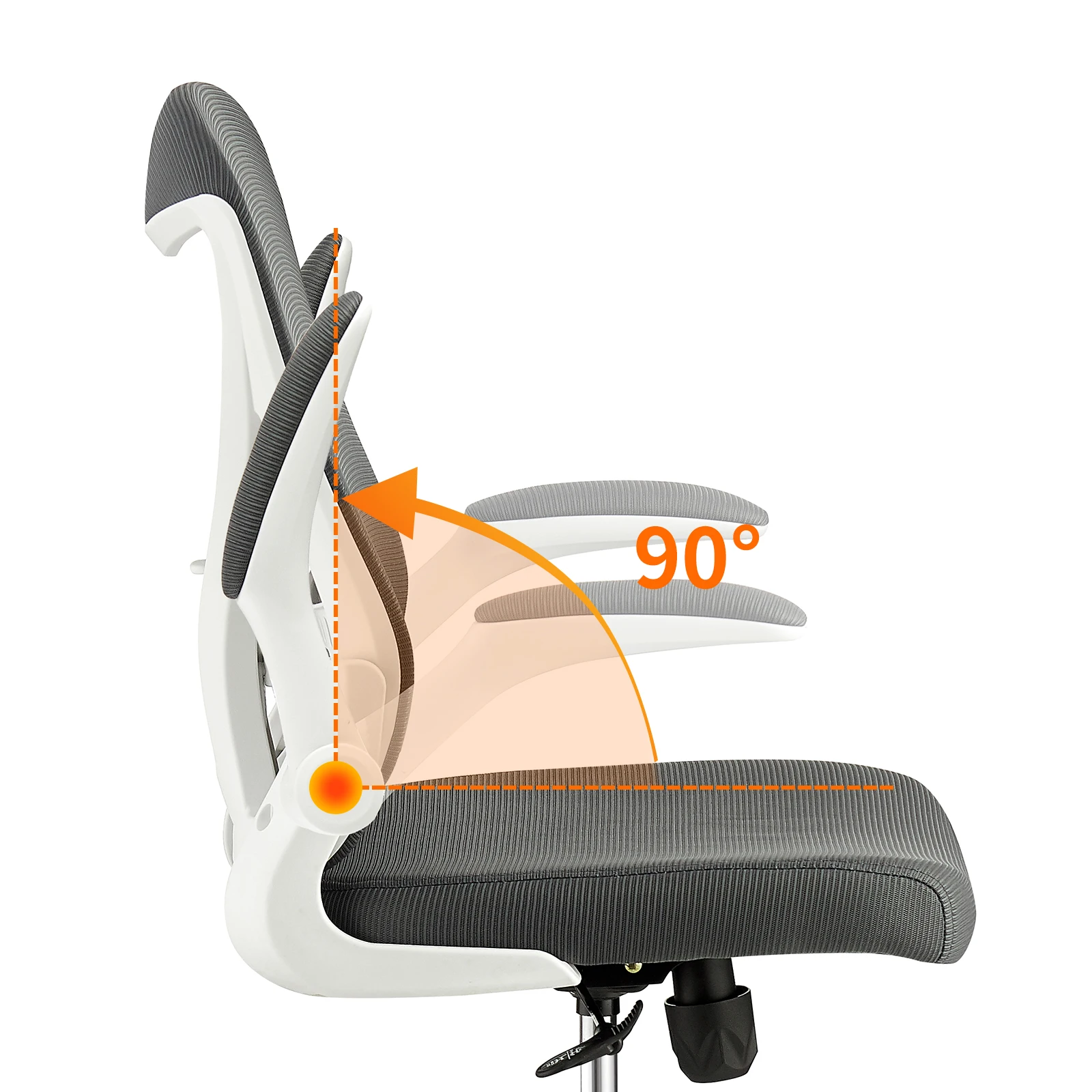 Infinite Universe Home Office Chair with Fild-up Armrest, Mesh Back and Comfortable Seat (Grey)