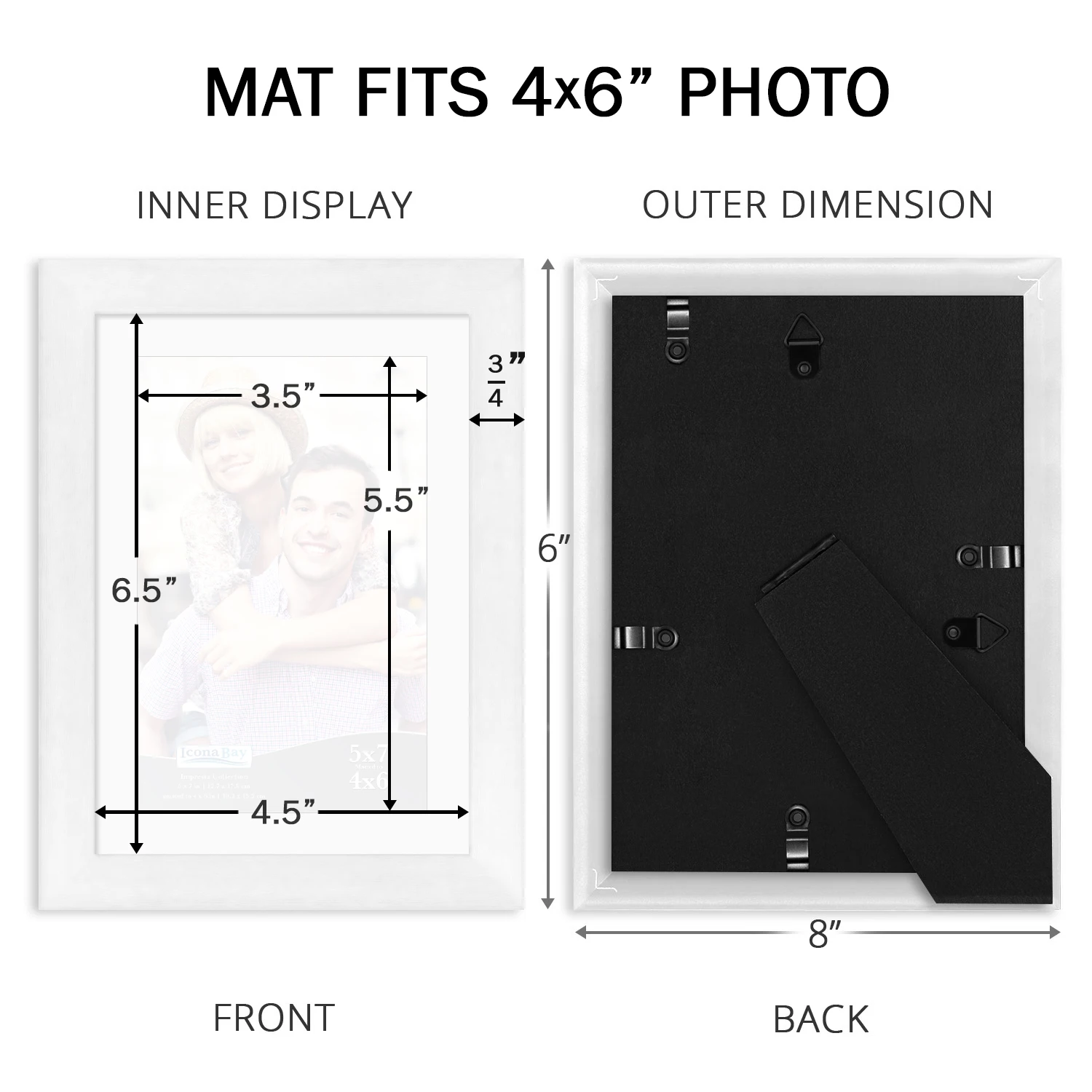 High Quality Family Decor Plastic 5X7 White Photo Frame Customized Wall Hanging Picture Frame