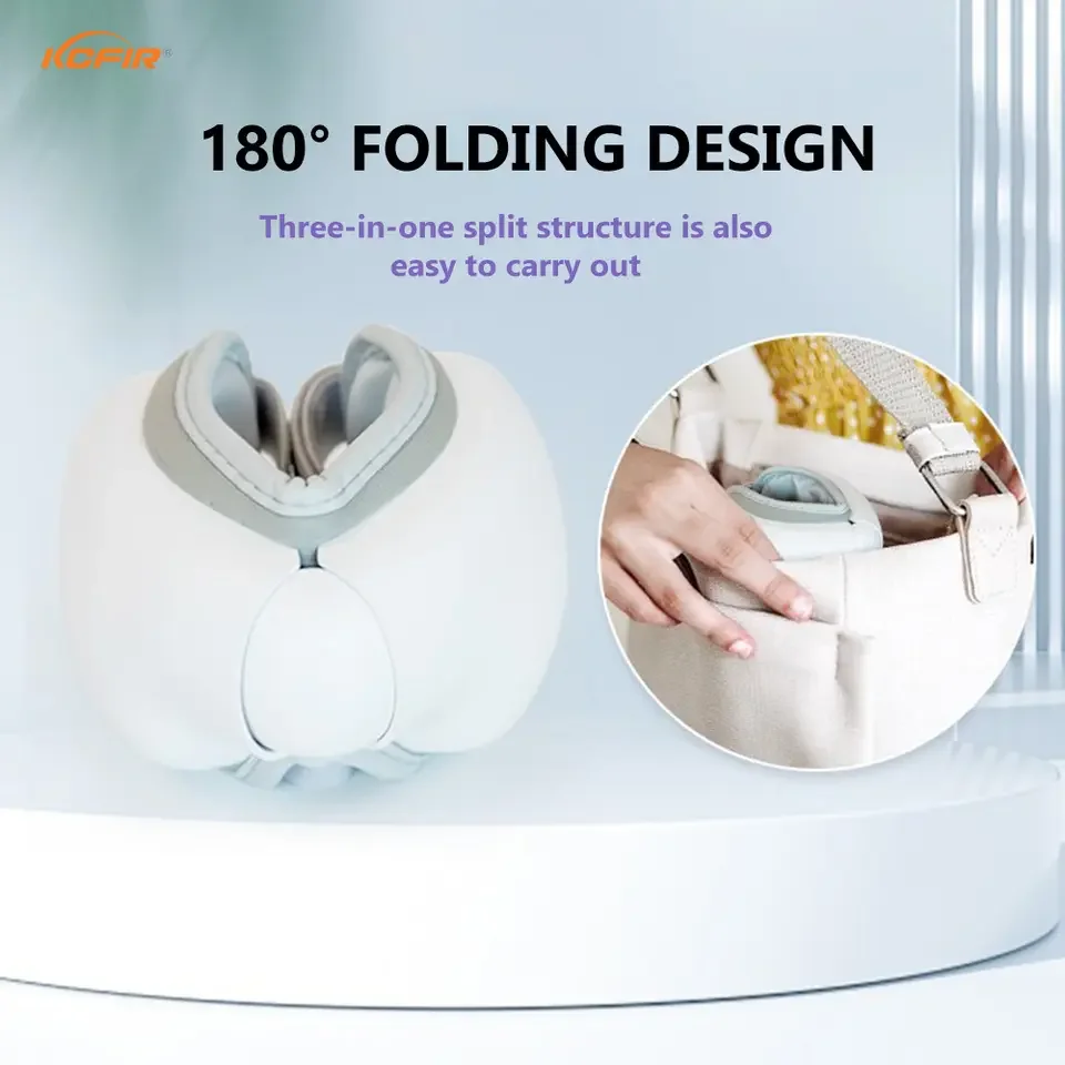 Rechargeable Compression Vibrative Eye & Temple Massager Mask With Heat For Eye Strain Dark Circles Relief