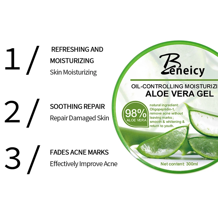 2024 Customized 100% Pure Organic Aloe Vera Gel Non-Sticky Natural Skin Care for Face Private Label
