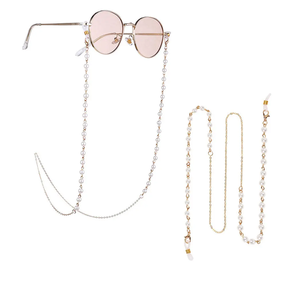 2022 Chic Fashion Reading Glasses Chain for Women Metal Sunglasses Cords Casual Pearl Beaded Eyeglass chain for glasses