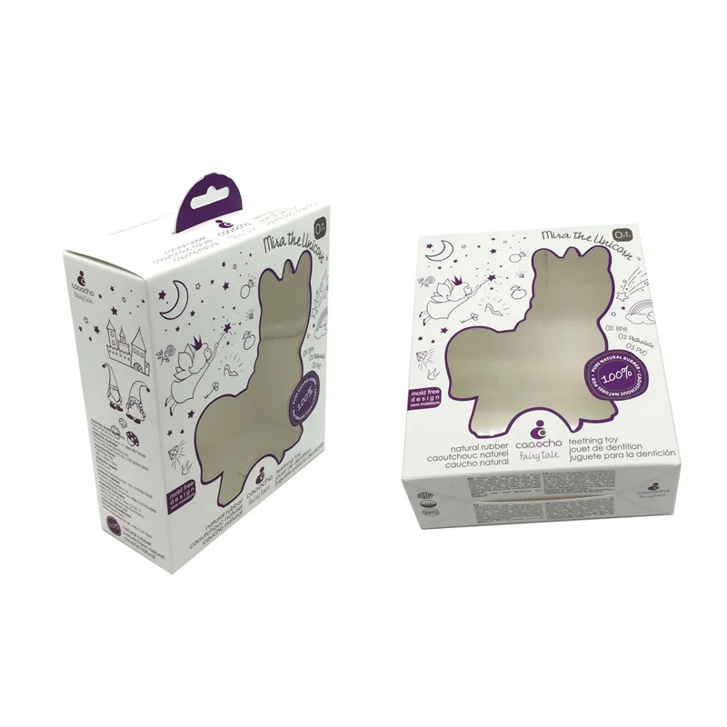 Custom hook hot model full color printed paper single cosmetic hair makeup teeth brush packaging window box with transparent lid