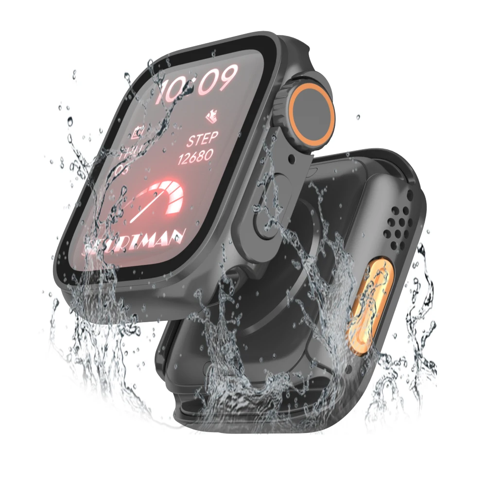 New Upgrade To Ultra Waterproof Watch Case For Apple Watch Series 8 7 6 5 Case 45mm 41mm 44mm 40mm Glass Screen Protector Cover