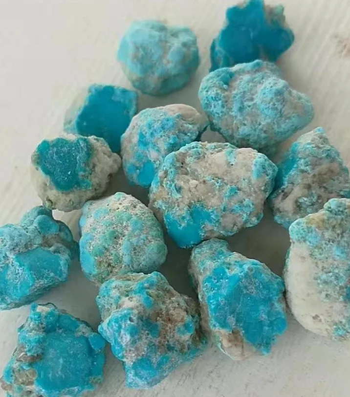 Wholesale Natural Crystal Kallaite Crushed Turquoise Rough Stone For Jewelry Making