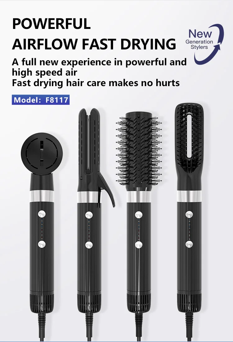 Hot Sale Ceramic Ionic Curling Iron Hair Heated Hair Dryer For Professional Salon Hot Air Brush For Curling Drying Straightening