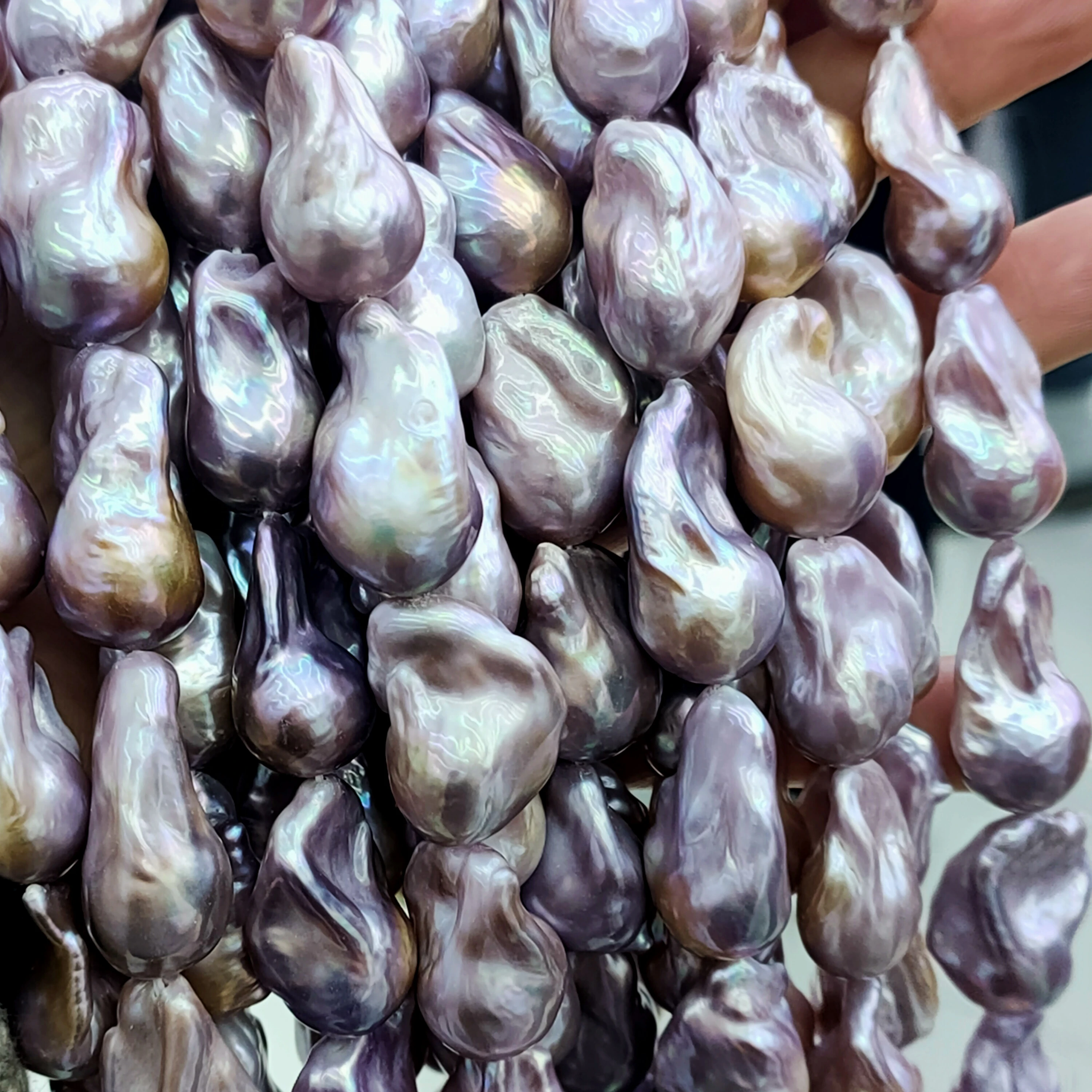 AAA15x20mm large size colored irregular fireball core Baroque fresh water real fresh water natural loose pearl