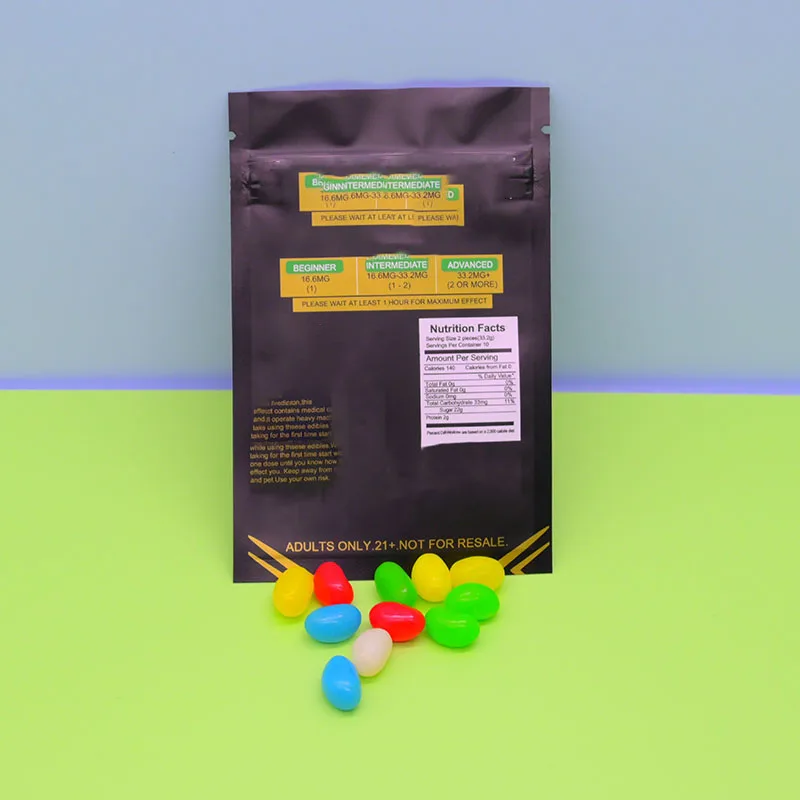 3D 3.5 Mylar Bag Candy Ziplock Smell Proof Waterproof Bag Special Shaped Packaging Self-sealing Herb Storage Resealable Bag