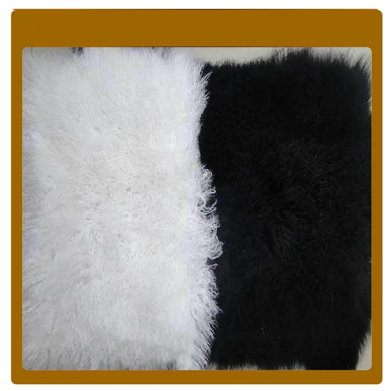 Tibetan lamb fur throw long hair tibet lamb skin rug seat cushion