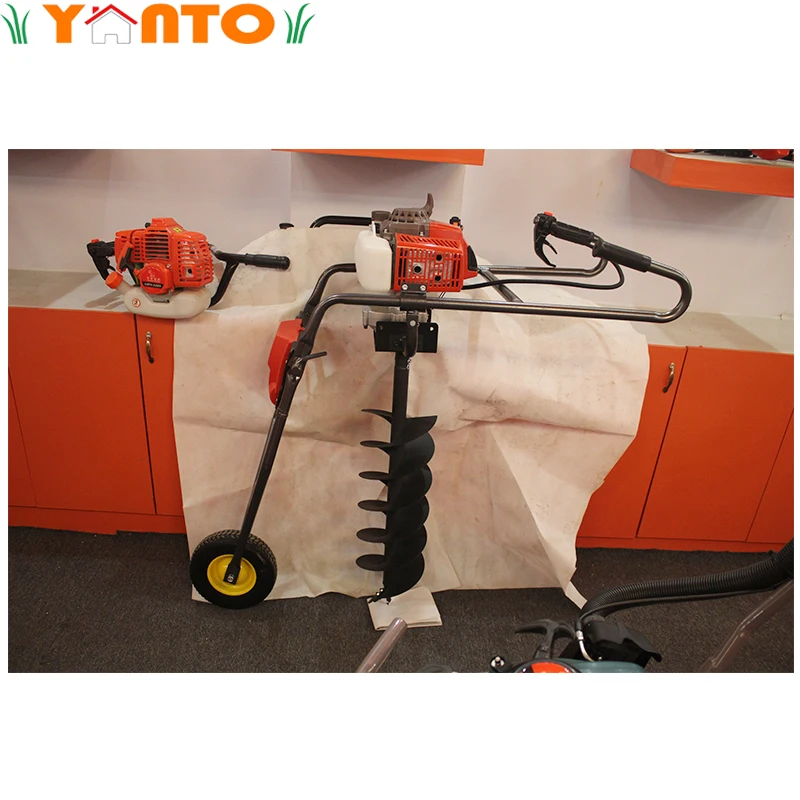 AG001-1E48F Gasoline Drill Auger Hand Push Power Ground Drill Digger 2 Stroke Petrol Ground Auger Post Hole Digger